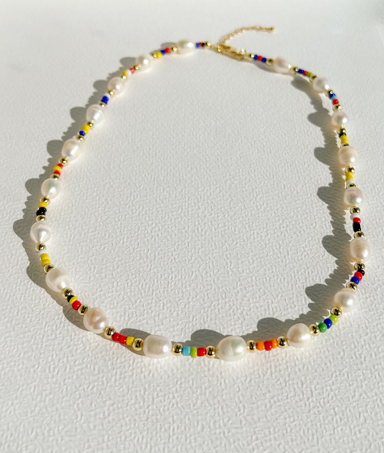 Colorful Dainty Freshwater Pearl Necklace
