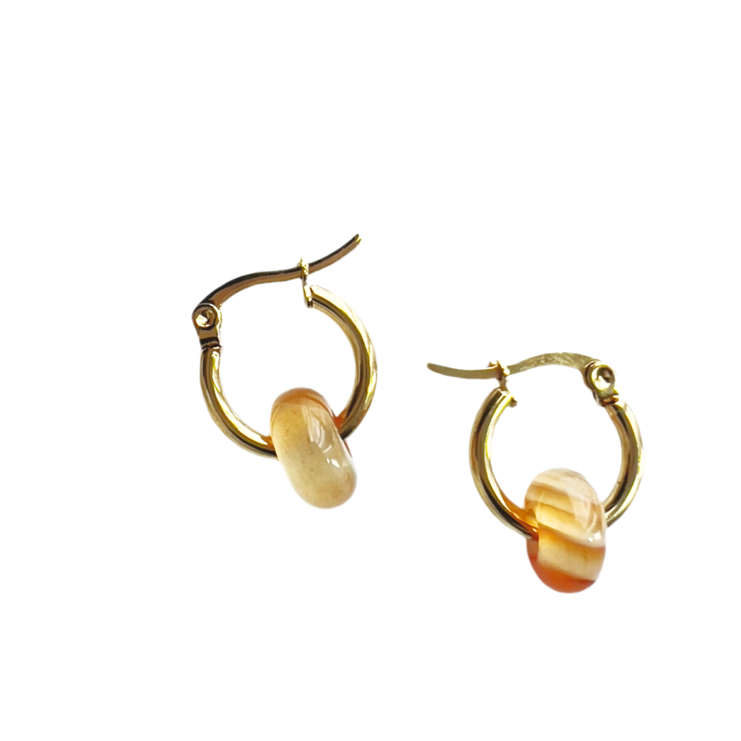 Mini Hoop Earrings | Beaded Earrings