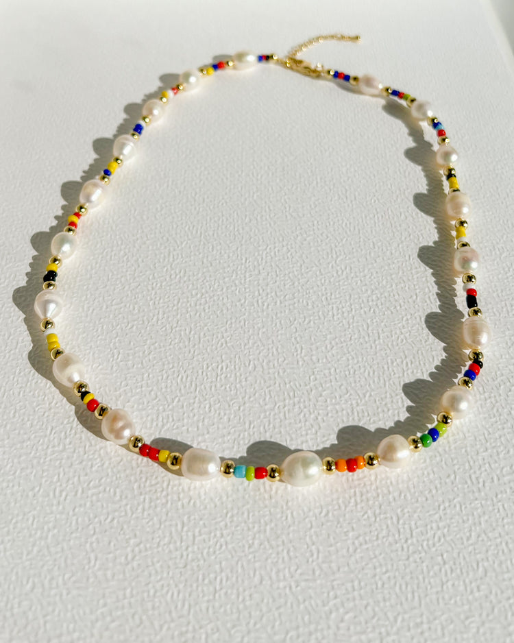 Colorful Dainty Freshwater Pearl Necklace