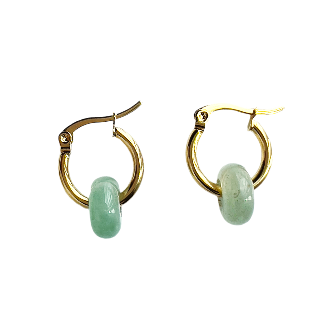 Mini Hoop Earrings | Beaded Earrings