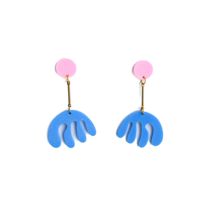 Blue Carnival Skirt Dangle Earrings | Acrylic Earrings