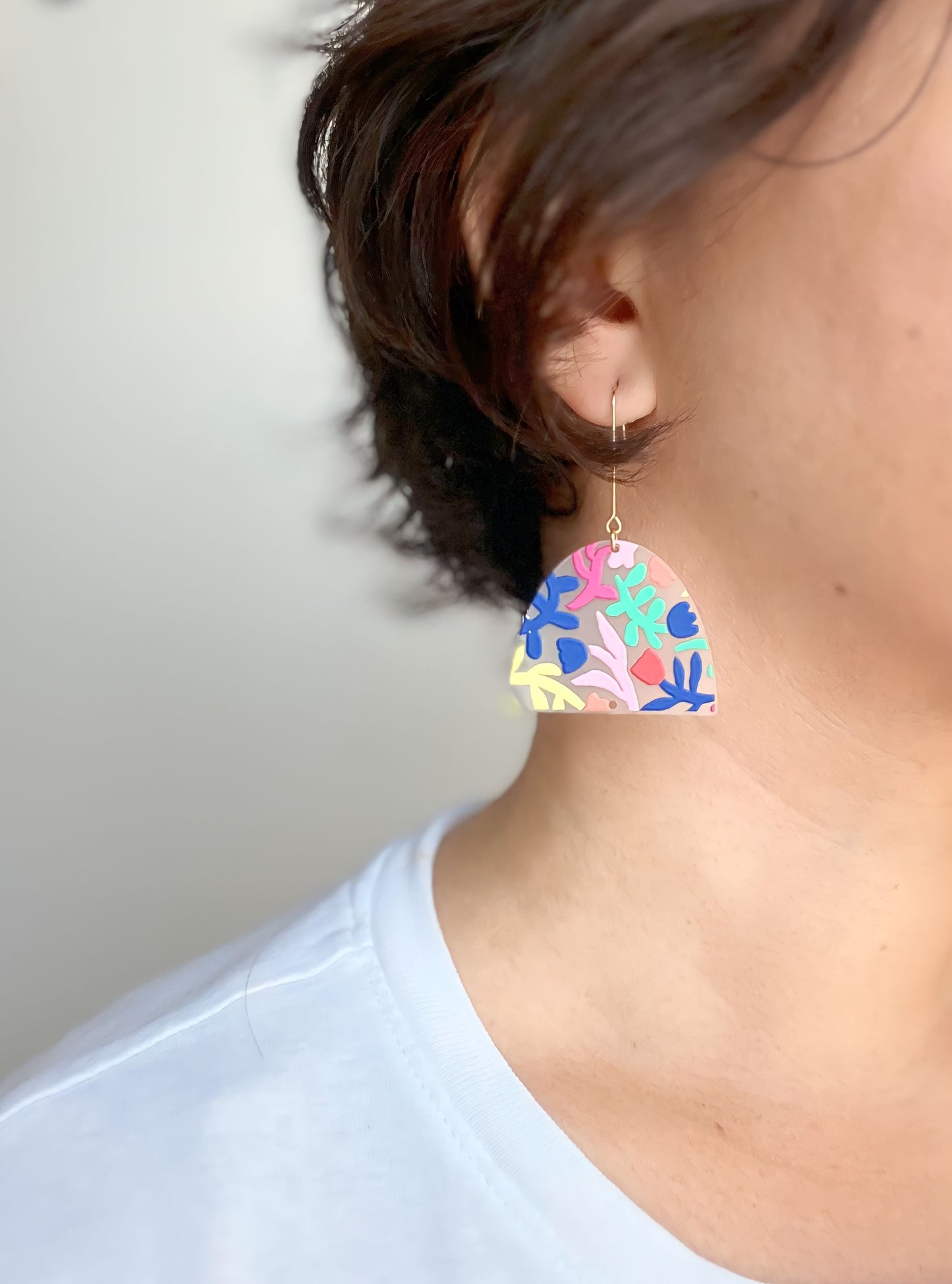 Matisse Flowers Dangle Earrings | Acrylic Earrings