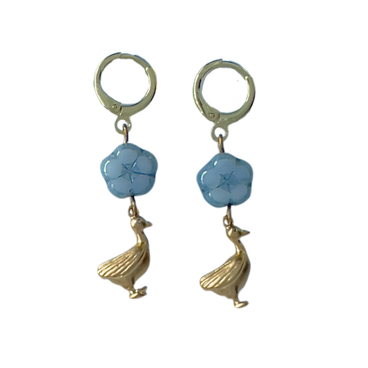 Duck Flower Earrings | Animal Earrings