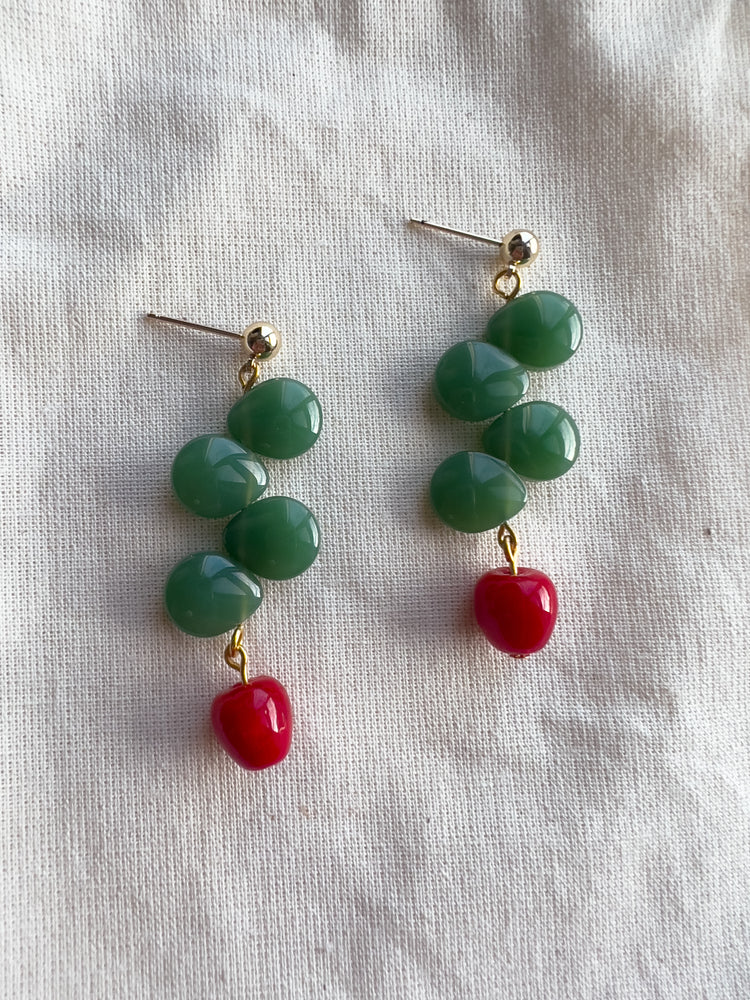 The Forbidden Fruit Earrings | Glass Bead Earrings