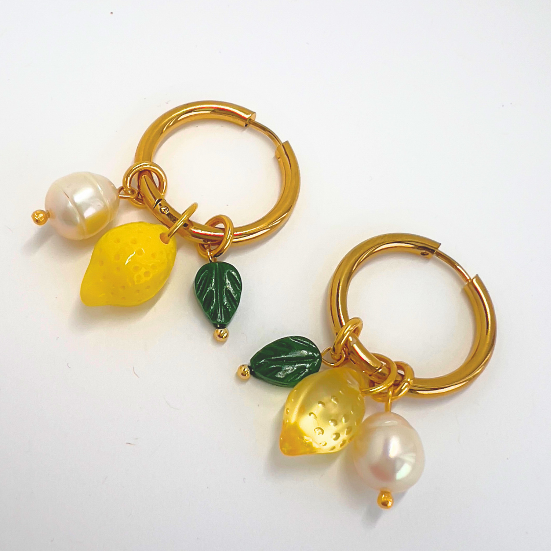 Fun Lemon Earrings | Freshwater Pearl Earrings