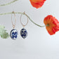 Blue Tulips Hoop Earrings | Ceramic Earrings