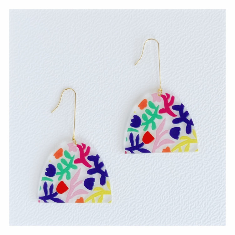 Matisse Flowers Dangle Earrings | Acrylic Earrings