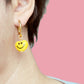 Mismatched Happy Yellow Heart and Pearl Earrings | Ceramic Earrings