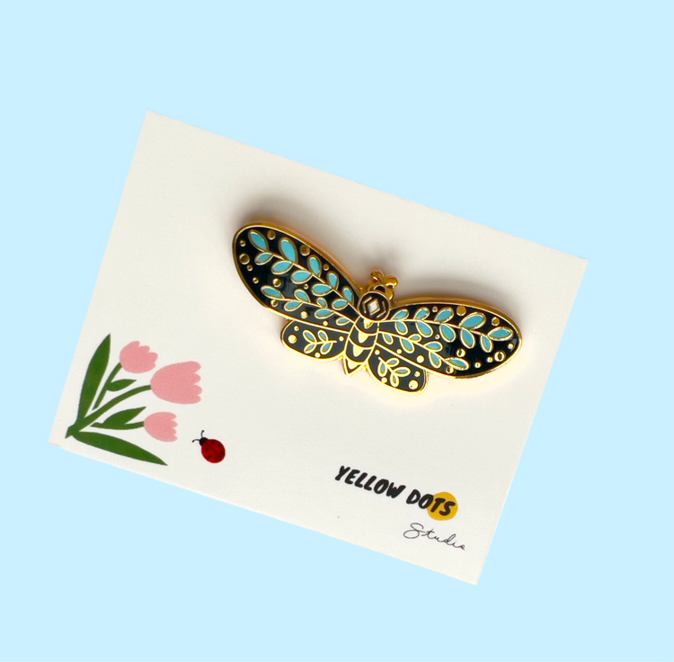 Blue Moth Pin