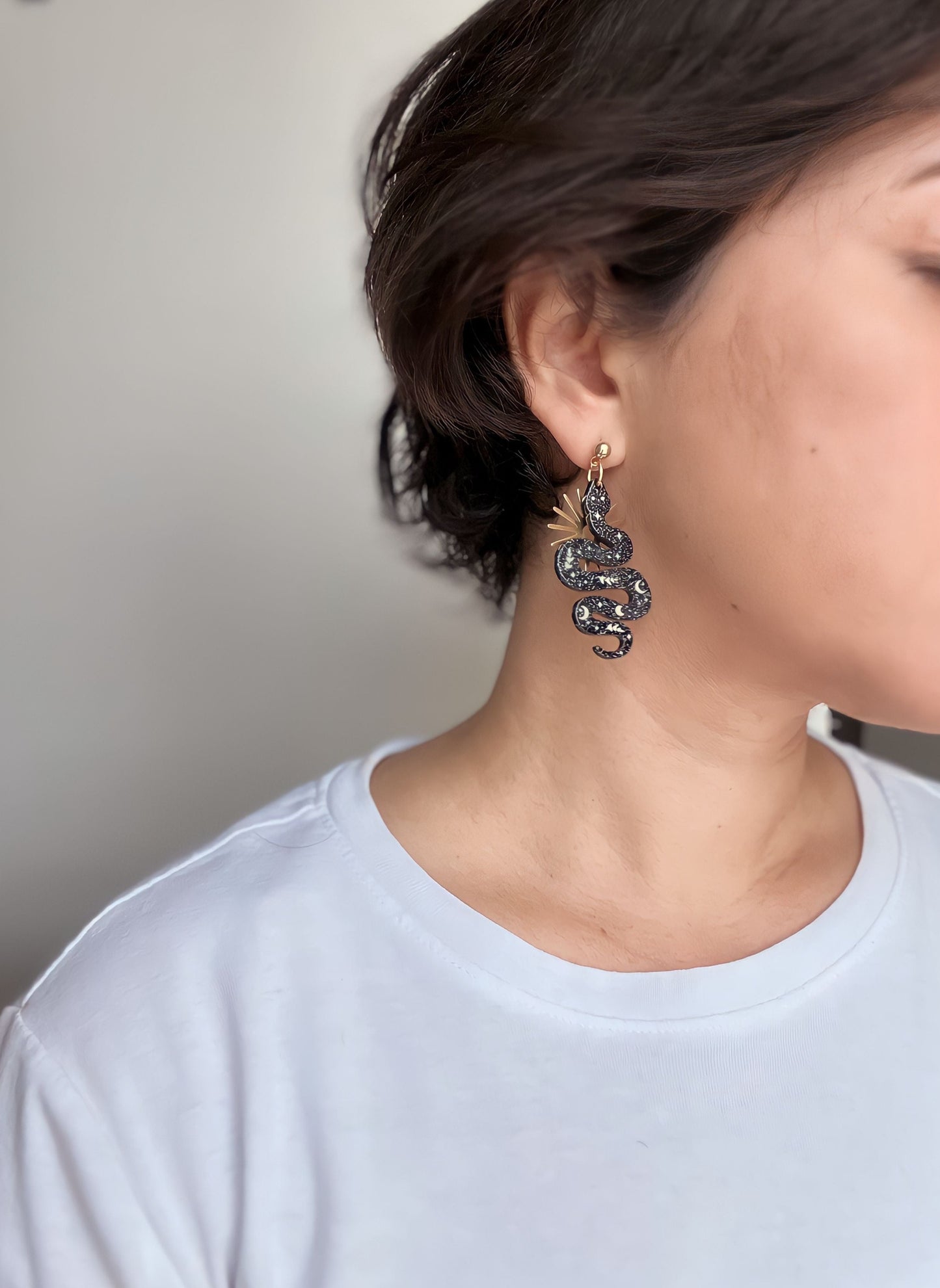 Black Magic Snake Earrings | Acrylic Earrings