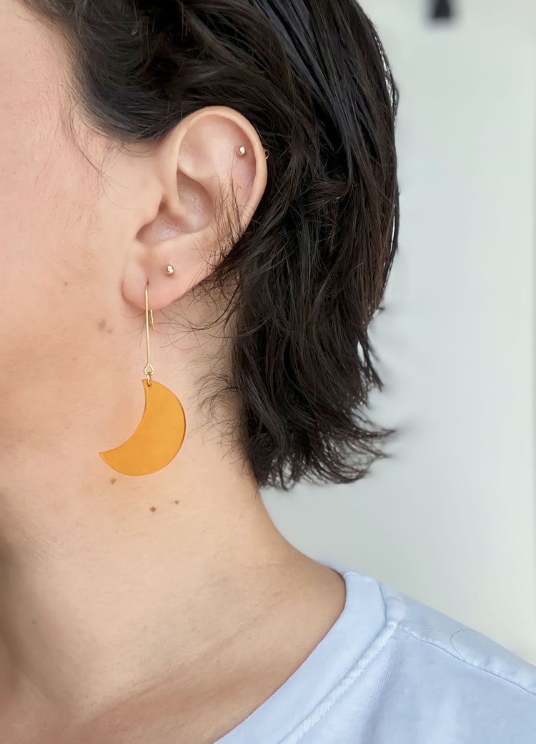 The Yellow Moon Dangle Earrings | Acrylic Earrings