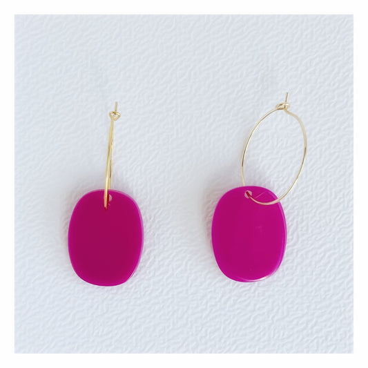 Purple Oval Hoop Earrings | Acrylic Earrings