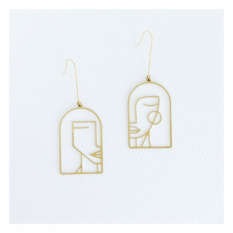 The Twin Girls Earrings | Brass Earrings