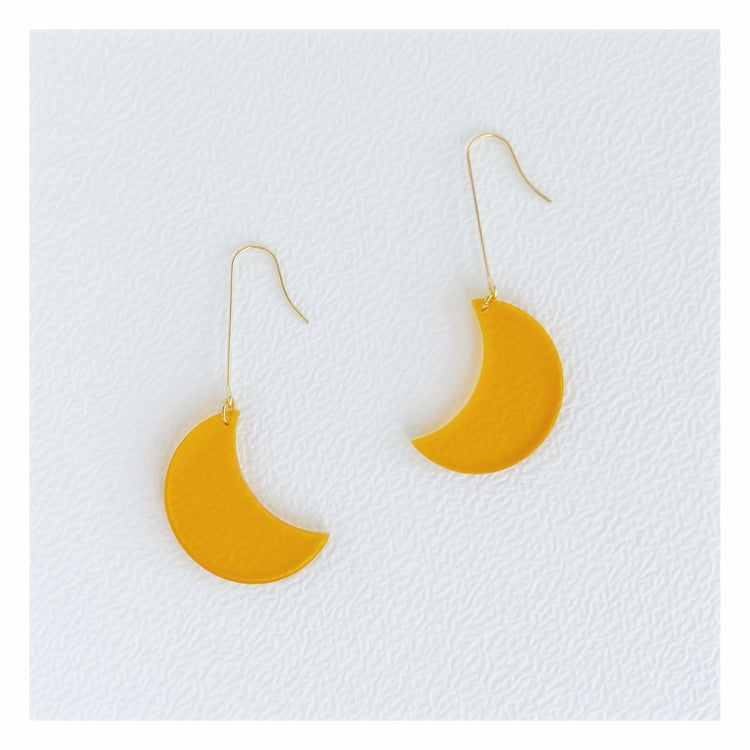 The Yellow Moon Dangle Earrings | Acrylic Earrings