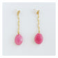 Vintage Rose Pink Jade Drop Earrings | Vintage Beaded Earrings
