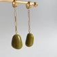 Vintage Green Drop Earrings | Vintage Beaded Earrings