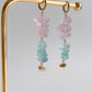 Pink and Blue Earrings | Upcycled Beaded Earrings
