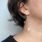 Doodle Line Dangle Earrings | Freshwater Pearl Earrings