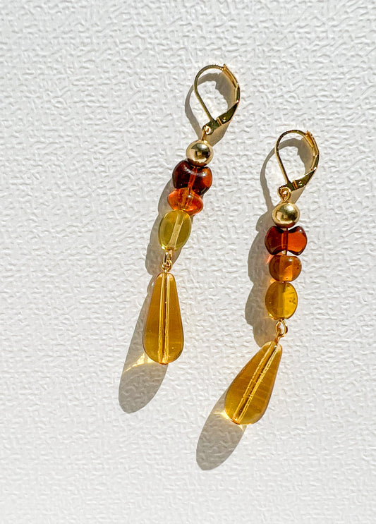 Honey Earrings | Glass Bead Earrings
