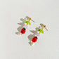 Ladybug and Freshwater Pearl Dangle Earrings | Beaded Earrings