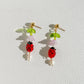 Ladybug and Freshwater Pearl Dangle Earrings | Beaded Earrings