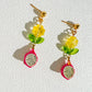 Dragon Fruit Dangle Earrings | Beaded Earrings