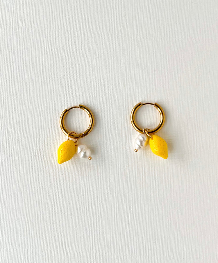 Fun Lemon Earrings | Freshwater Pearl Earrings