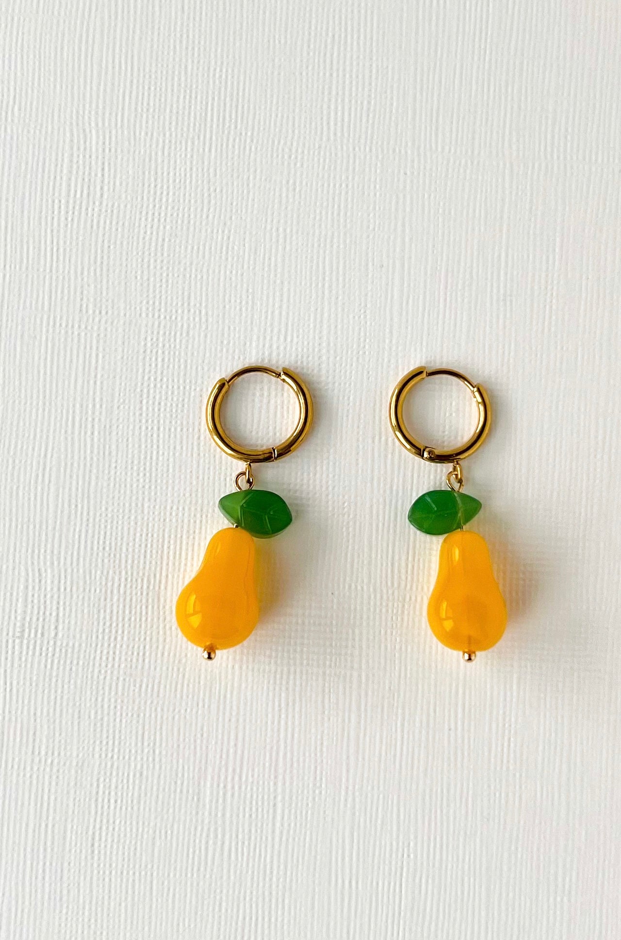 Delicious Pear Earrings | Glass Bead Earrings