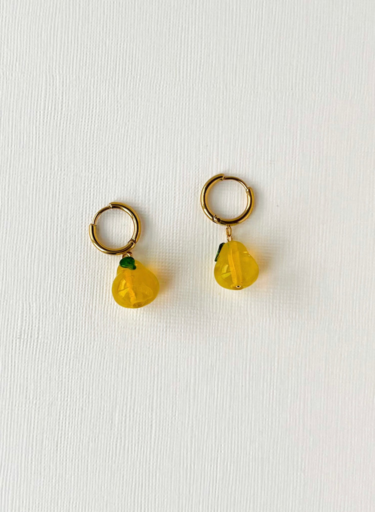 Yellow Pear Earrings | Beaded Earrings