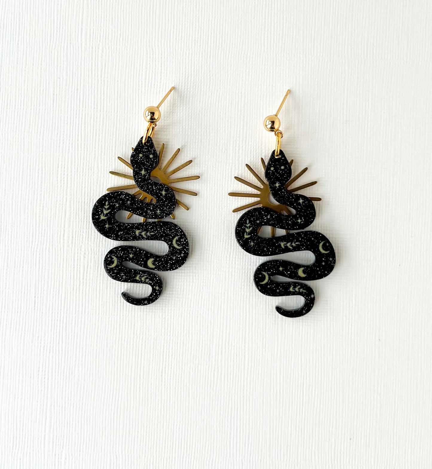 Black Magic Snake Earrings | Acrylic Earrings