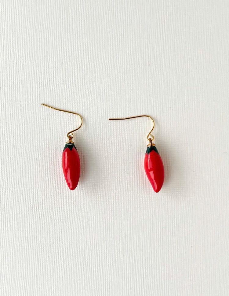 Red Chilli Earrings | Ceramic Earrings