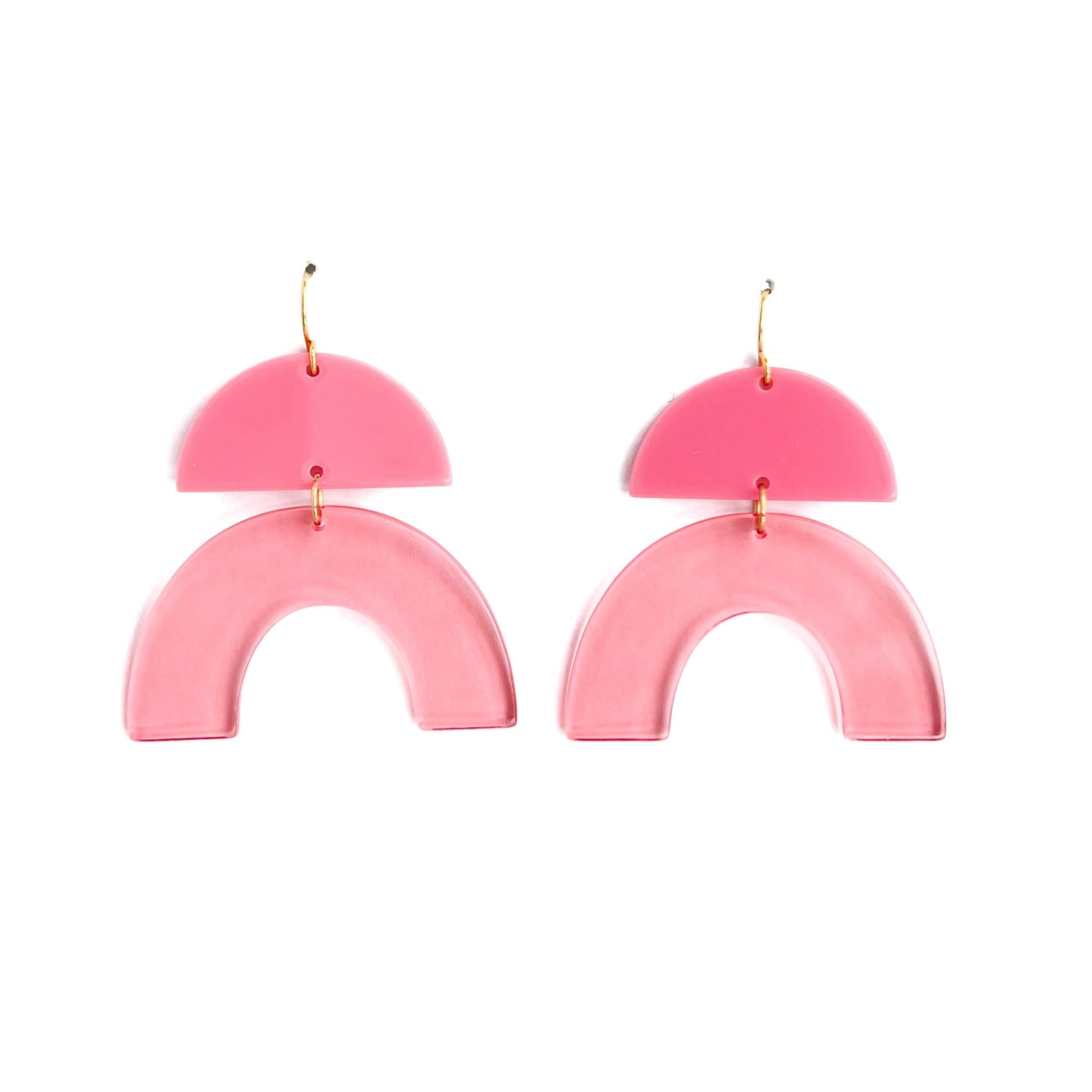 Pink Arch Dangle Earrings | Acrylic Earrings