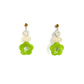 Lucy - Green Acrylic Flower Earrings