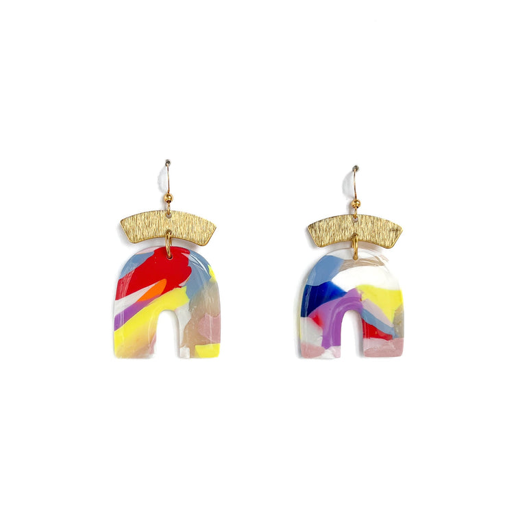 Abstract Painting Inspired Earrings | Polymer Clay Earrings