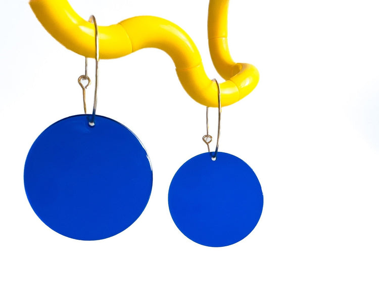 Blue Circle Hoop Earrings | Acrylic Earrings