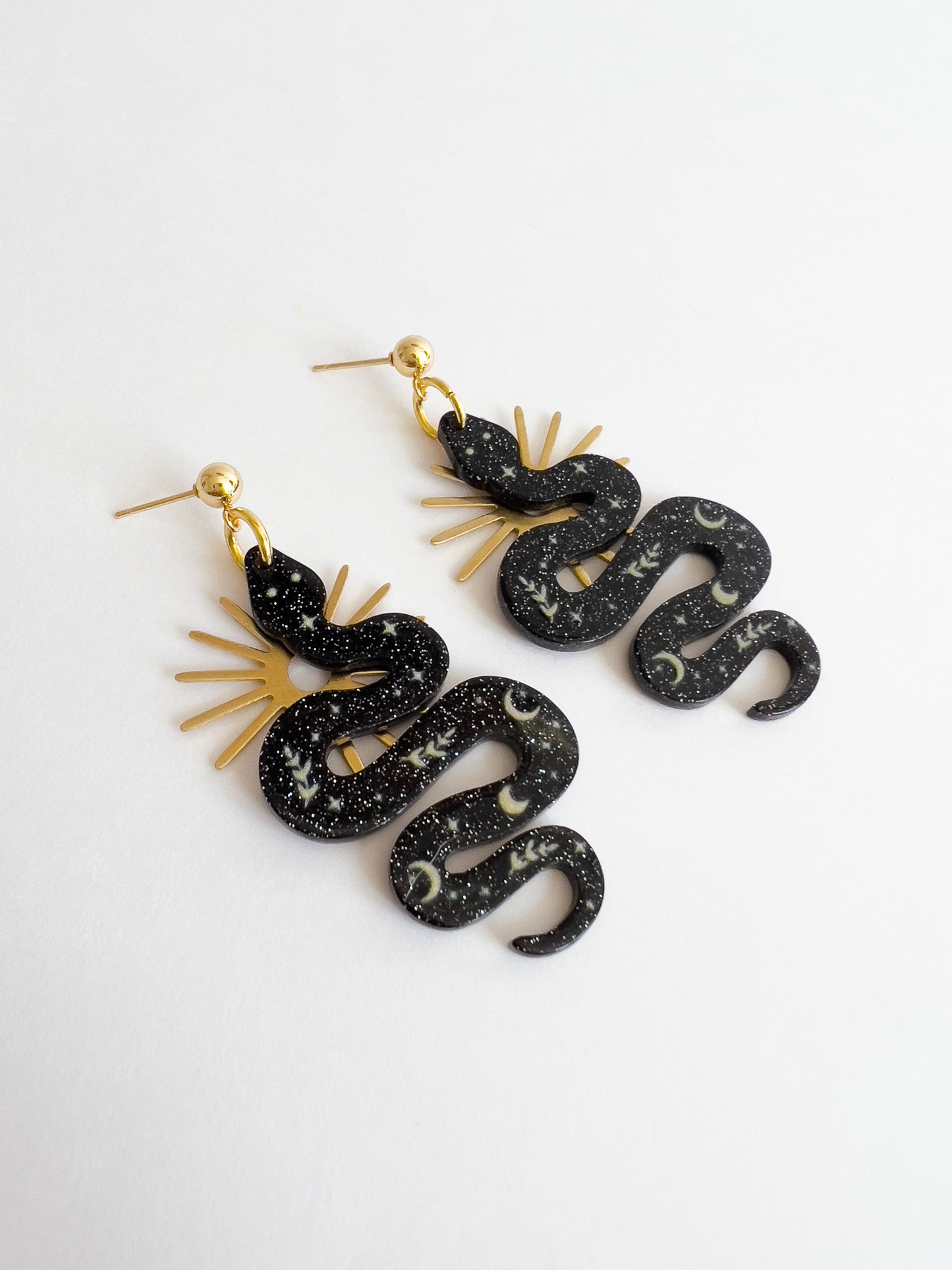 Black Magic Snake Earrings | Acrylic Earrings