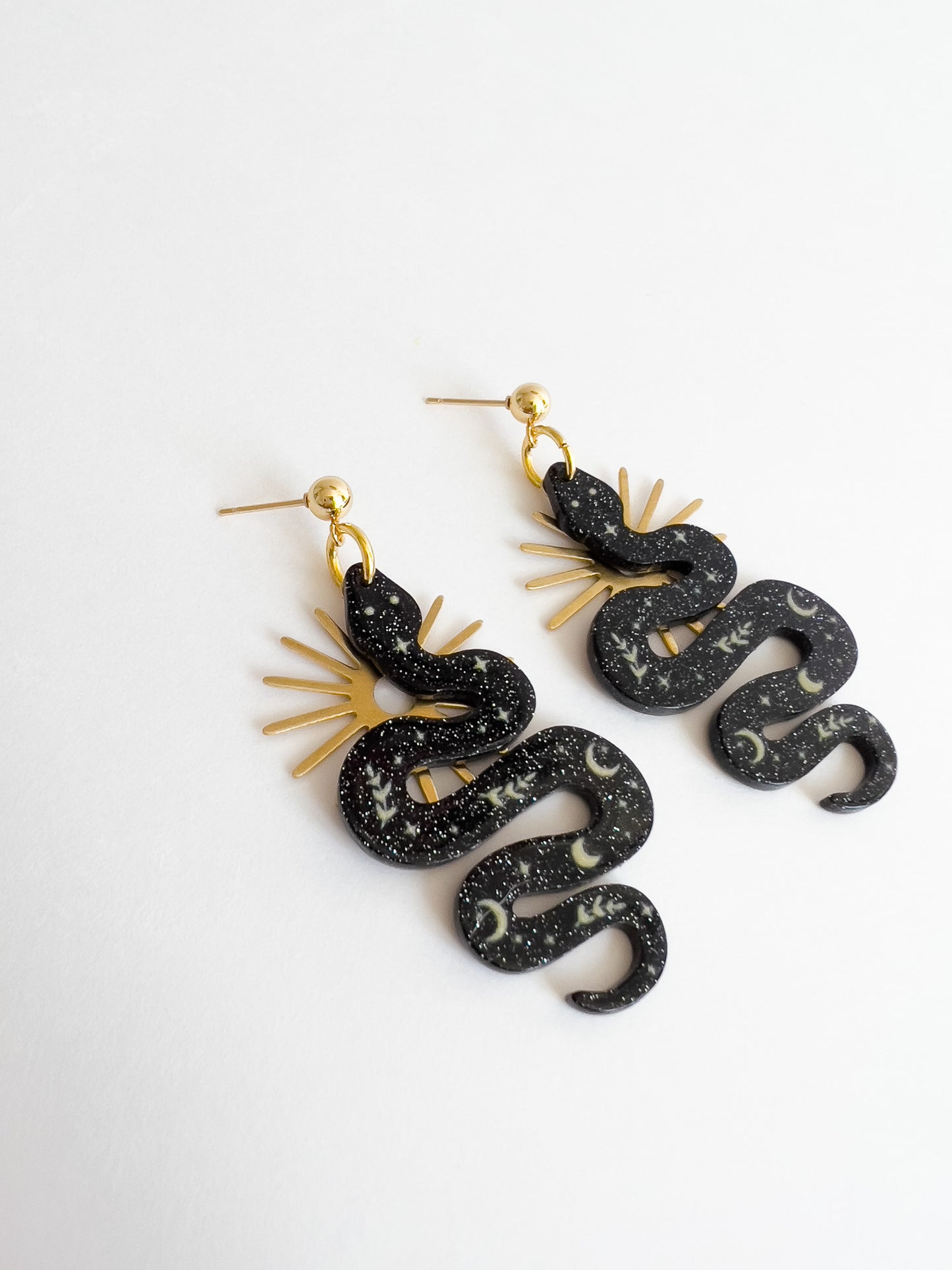 Black Magic Snake Earrings | Acrylic Earrings