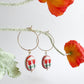 Red Tulips Hoop Earrings | Ceramic Earrings