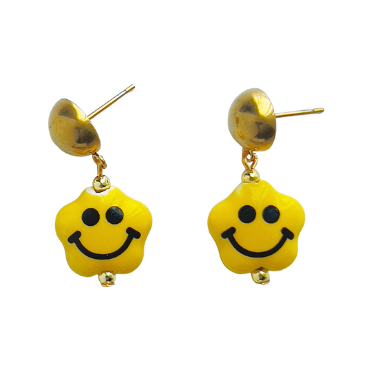 Happy Yellow Star Earrings | Ceramic Earrings