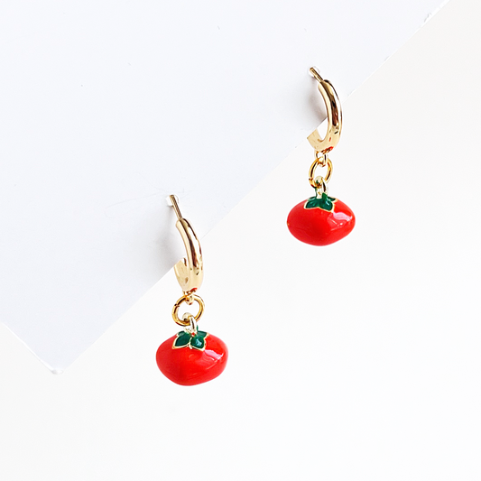 Red Tomato Earrings | Beaded Earrings