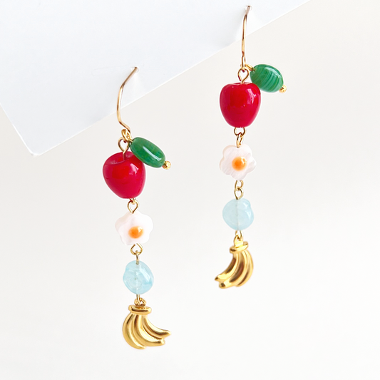 Apples and Bananas Earrings | Beaded Earrings