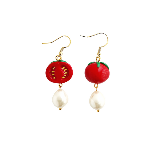 Fancy Cherry Tomato Earrings | Polymer Clay Earrings
