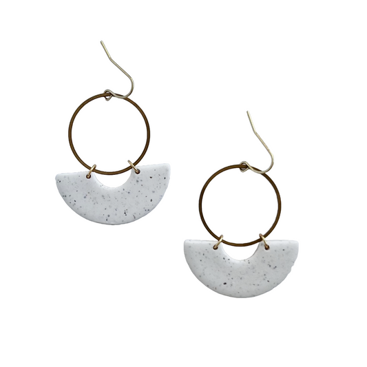 The Aubrey in White Concrete | Polymer Clay Earrings