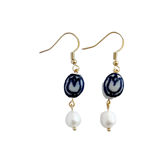 Blue Tulip Earrings | Beaded Earrings