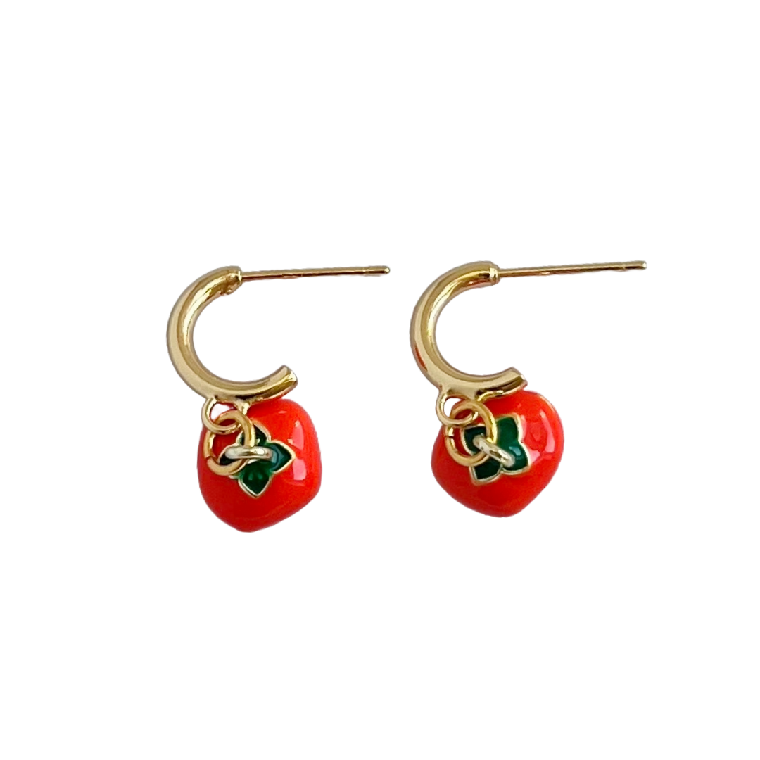 Red Tomato Earrings | Beaded Earrings