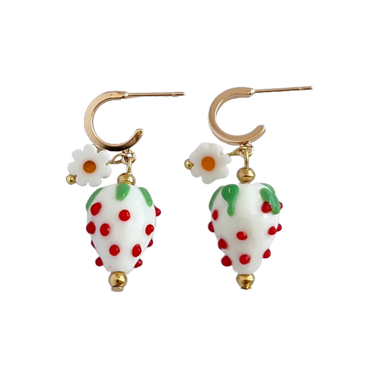 Alpine Strawberry Earrings | Beaded Earrings
