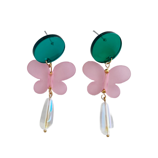Pink Butterfly Earrings | Acrylic Earrings