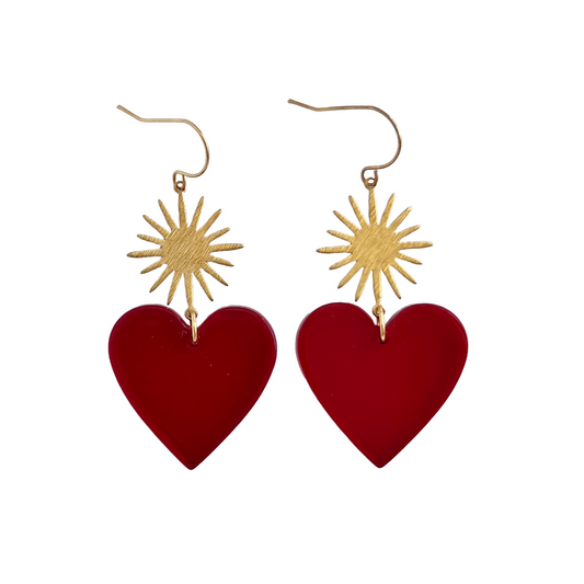 Red Dangle Earrings | Acrylic Earrings