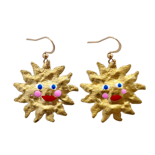 Madame Sun Earrings | Brass Earrings