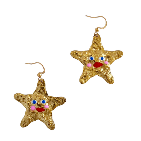 Madame Twinkle Twinkle Little Star Earrings | Brass Earrings
